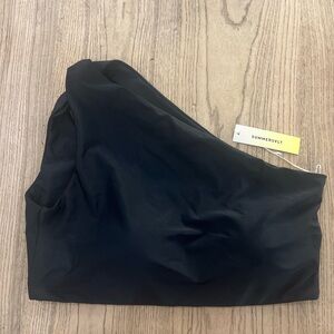 summersalt One-Shoulder Black Bikini Top